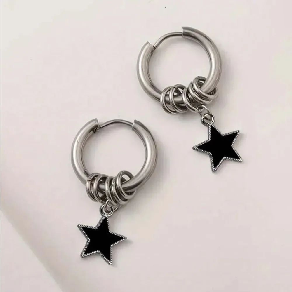 Star hoop earrings #2121